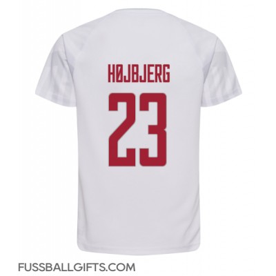 Dänemark Pierre-Emile Hojbjerg #23 Fußballbekleidung Auswärtstrikot WM 2022 Kurzarm